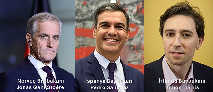 Norveç, İrlanda ve İspanya Filistin Devletini tanıyacağını duyurdu