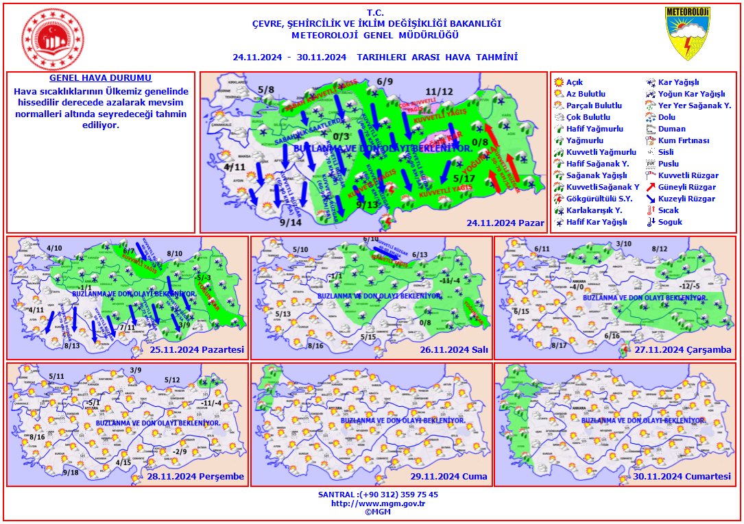 Meteoroloji Genel Müdürlüğü’nden Haftalık Hava Tahmini: Sıcaklıklar Düşüyor!