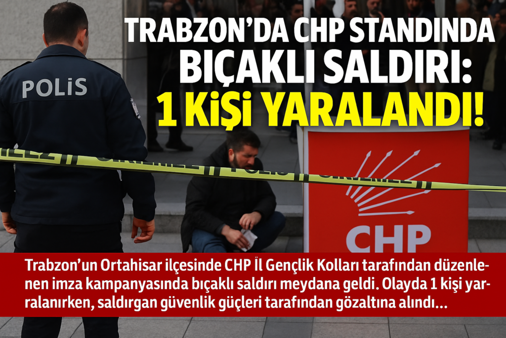 Trabzon’da CHP Standında Bıçaklı Saldırı: 1 Kişi Yaralandı!