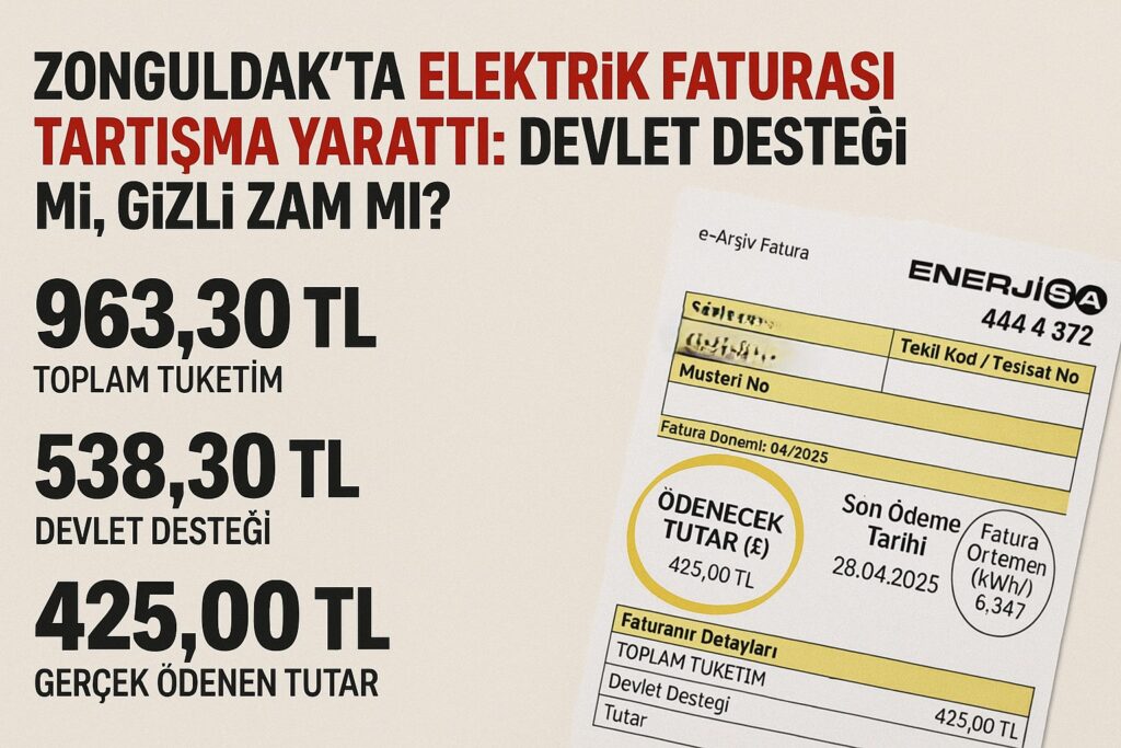 Zonguldak’ta Doğalgaz Faturasından sonra şimdi de Elektrik Faturası Tartışma Yarattı: Devlet Desteği mi, Gizli Zam mı?
