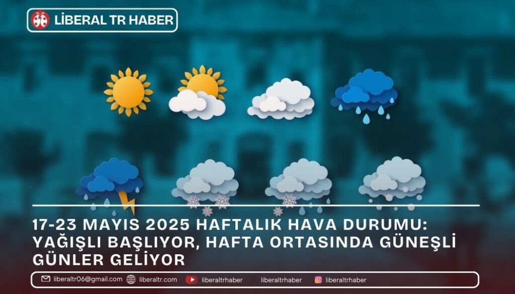 17-23 Mayıs 2025 Haftalık Hava Durumu: Yağışlı Başlıyor, Hafta Ortasında Güneşli Günler Geliyor