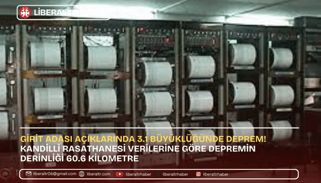 Girit Adası Açıklarında 3.1 Büyüklüğünde Deprem!