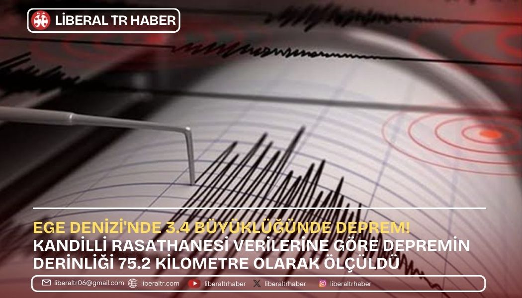 Ege Denizi’nde 3.4 Büyüklüğünde Deprem!