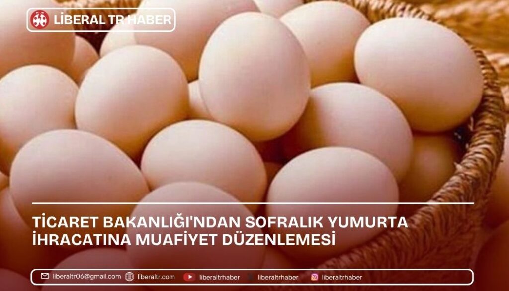 Ticaret Bakanlığı’ndan Sofralık Yumurta İhracatına Muafiyet Düzenlemesi