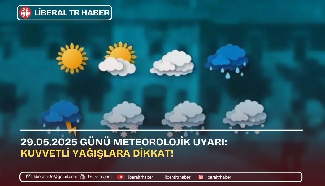 29.05.2025 Günü Meteorolojik Uyarı: Kuvvetli Yağışlara Dikkat!