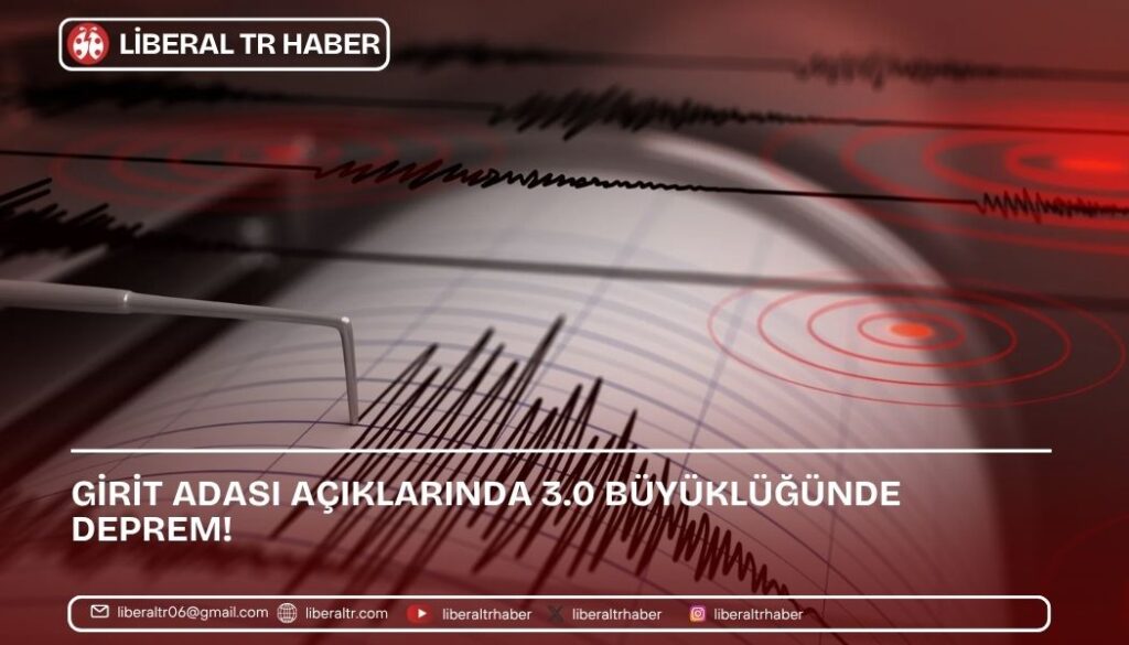 Girit Adası Açıklarında 3.0 Büyüklüğünde Deprem!