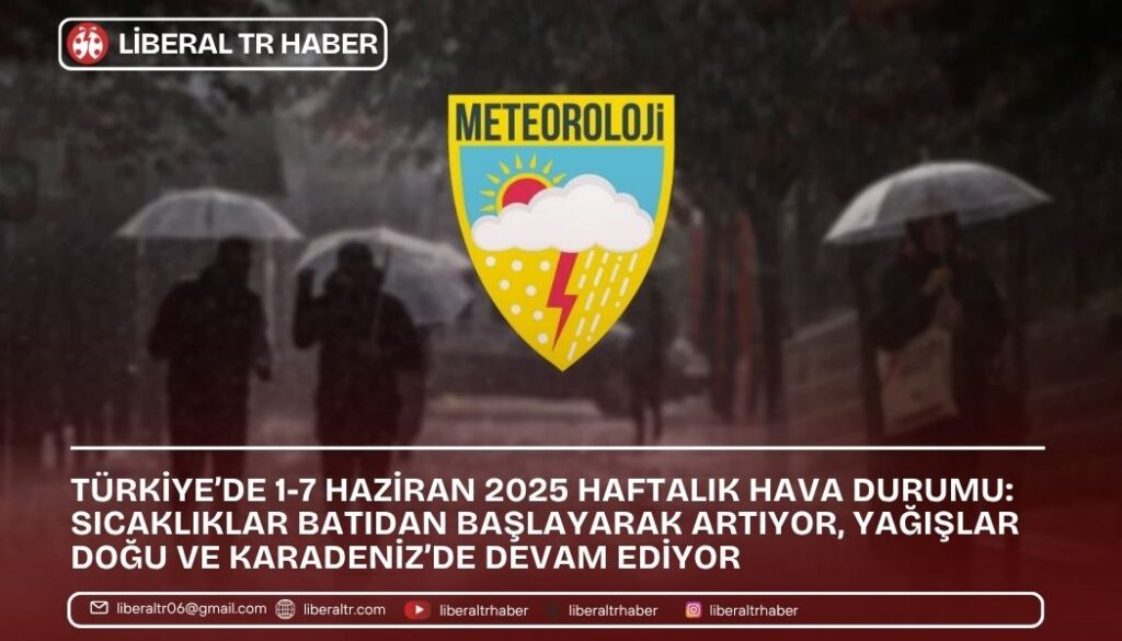 Türkiye’de 1-7 Haziran 2025 Haftalık Hava Durumu: Sıcaklıklar Batıdan Başlayarak Artıyor, Yağışlar Doğu ve Karadeniz’de Devam Ediyor