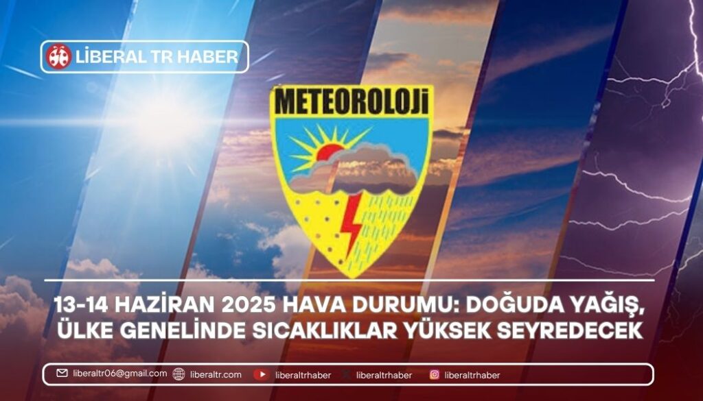 13-14 Haziran 2025 Hava Durumu: Doğuda Yağış, Ülke Genelinde Sıcaklıklar Yüksek Seyredecek