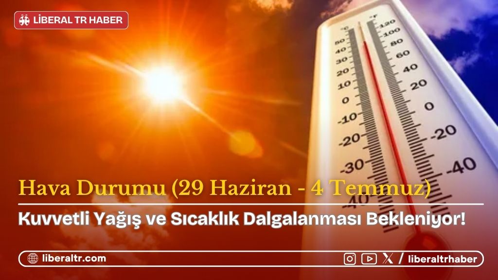 Haftalık Hava Durumu (29 Haziran – 4 Temmuz): Kuvvetli Yağış ve Sıcaklık Dalgalanması Bekleniyor!