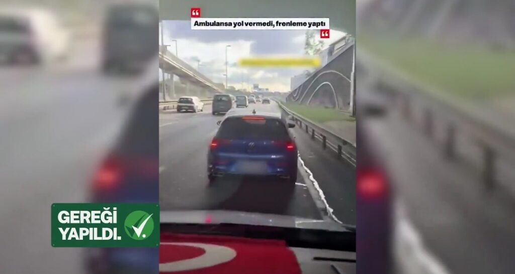 Ali Yerlikaya: “Gereği Yapıldı” – Ambulansa Yol Vermeyen Sürücü Yakalandı! Yeni Trafik Kanunu’nda Ağır Cezalar Yolda