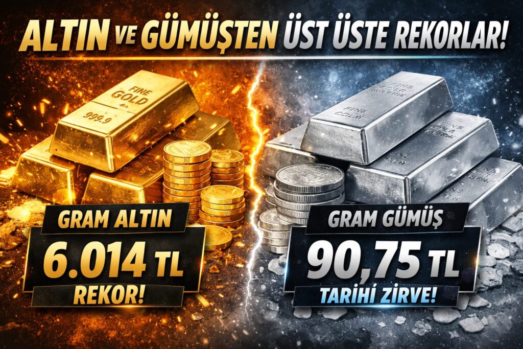 Altın 6.014 TL’yi Aştı, Gümüş 90,75 TL ile Tüm Zamanların Zirvesini Gördü!