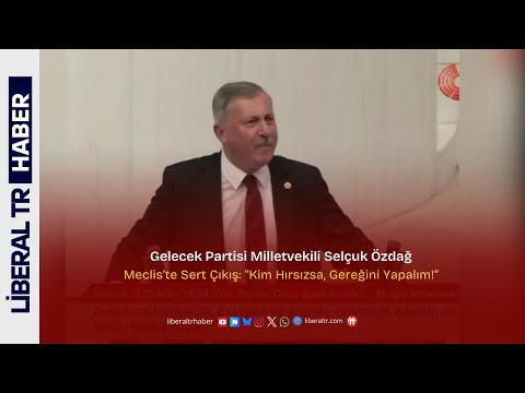 Gelecek Partisi Milletvekili Selçuk Özdağ’dan Meclis’te Sert Çıkış: “Kim Hırsızsa, Gereğini Yapalım!
