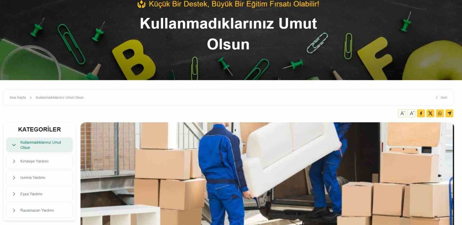 Alan El ile Veren Eli Buluşturan Online Yardım Platformu Kullanıma Sunuldu