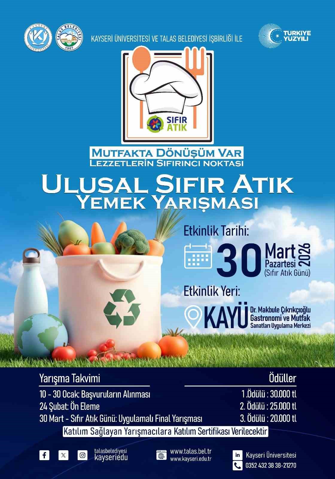 Talas Belediyesi’nden Üniversitelilere Sıfır Atık Yarışması