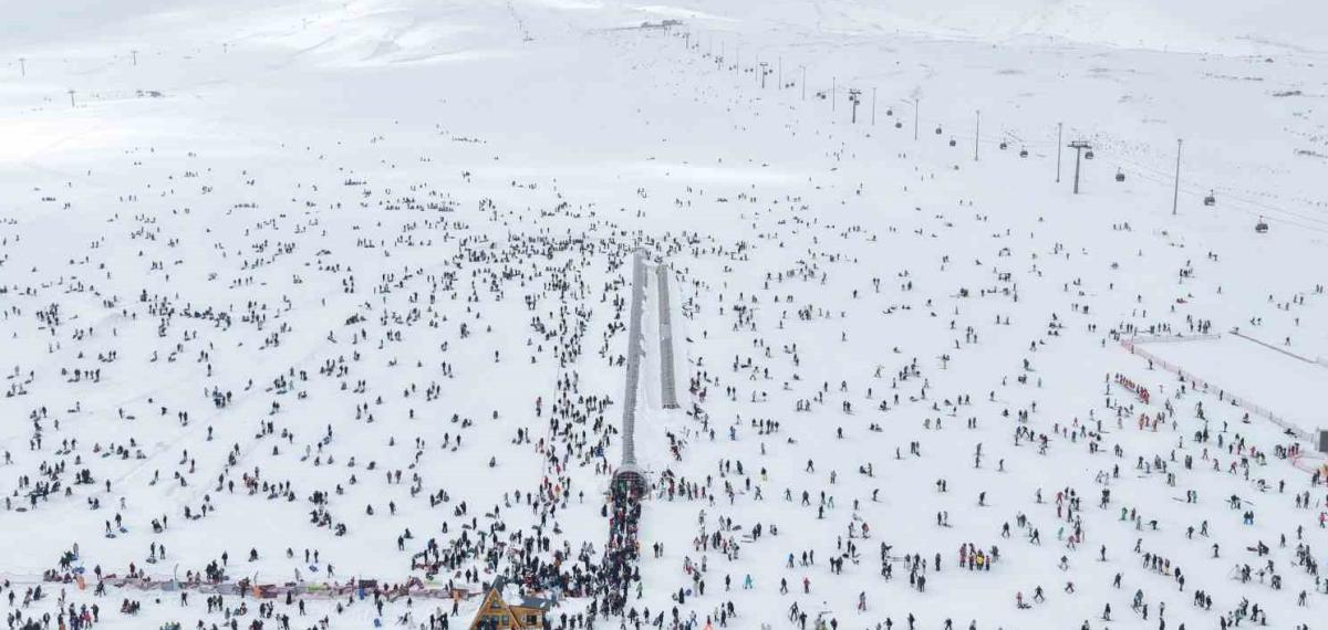 Erciyes’te Hafta Sonu Pistler Kayakçılarla Doldu