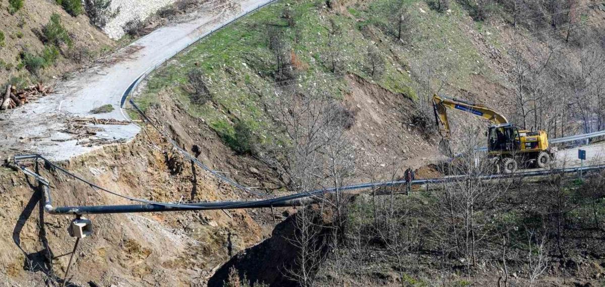 Ödemiş’te Çöken Yolda Çalışmalar Başladı