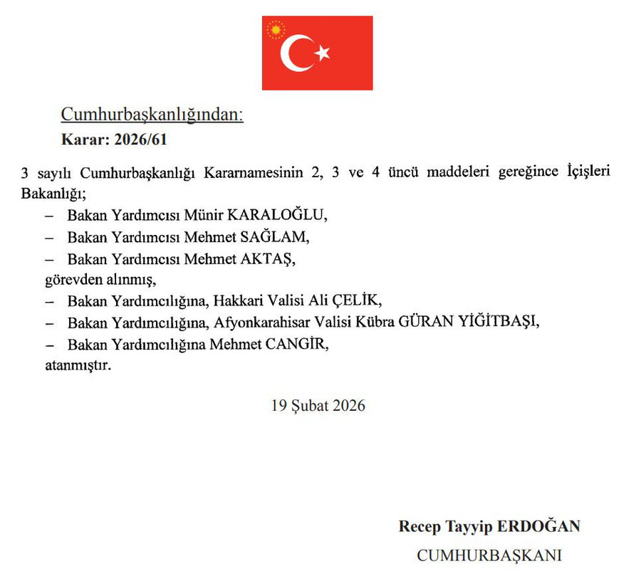 İçişleri Bakanlığı’nda Üst Düzey Değişim: 3 Bakan Yardımcısı Görevden Alındı, 3 Yeni Atama