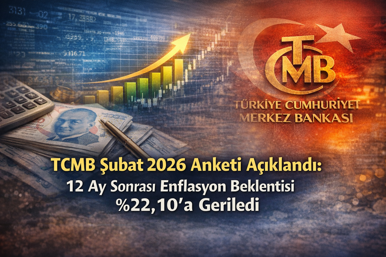 TCMB Şubat 2026 Anketi Açıklandı: 12 Ay Sonrası Enflasyon Beklentisi Yüzde 22,10’a Geriledi