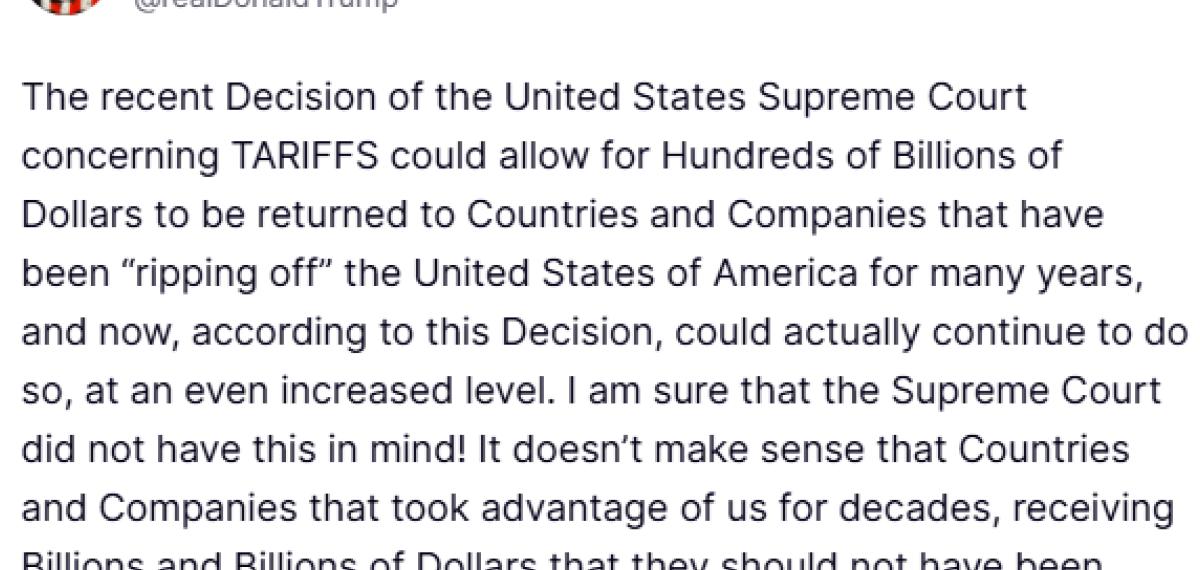 Trump, ABD Yüksek Mahkemesi’ni Gümrük Vergisi Kararını Gözden Geçirmeye Çağırdı