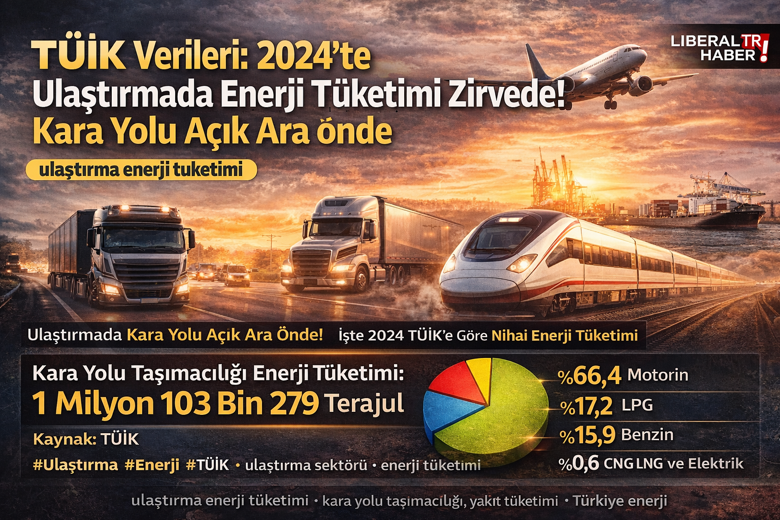 TÜİK Verileri: 2024’te Ulaştırmada Enerji Tüketimi Zirvede! Kara Yolu Açık Ara Önde