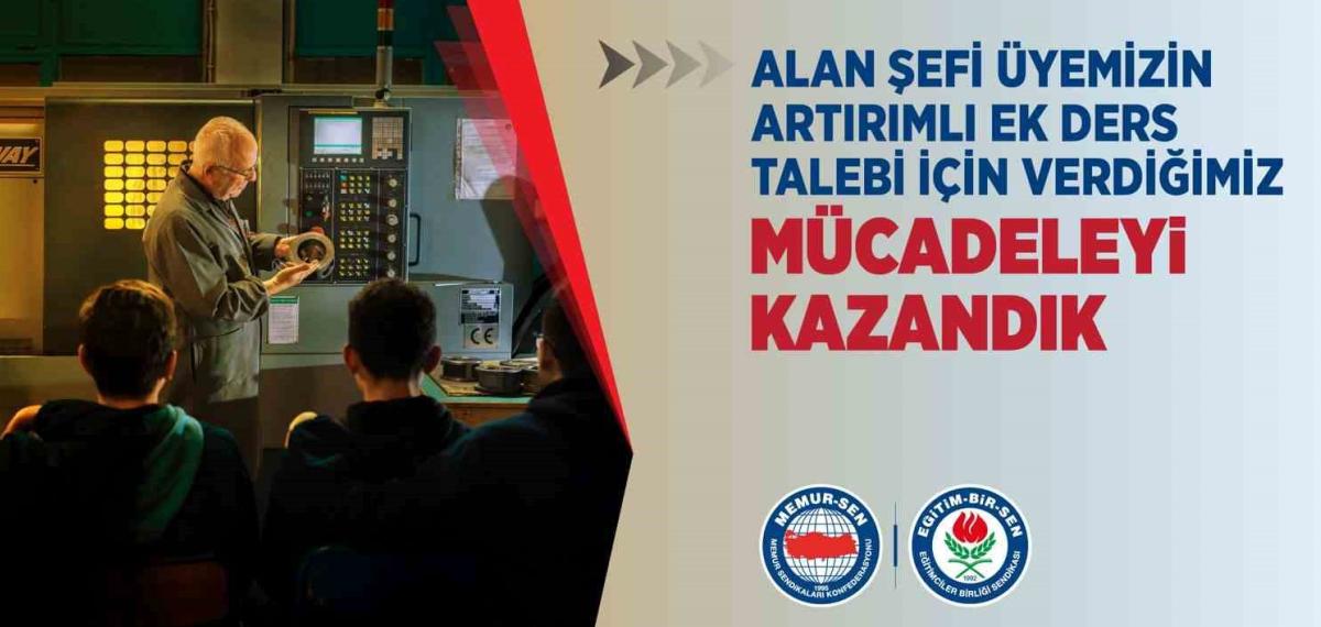 Alan Şefi Öğretmen Artırımlı Ek Ders Mücadelesini Kazandı