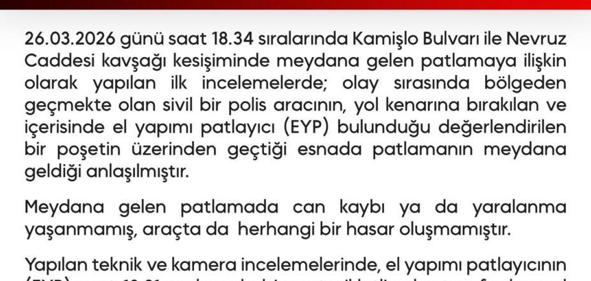 Diyarbakır’da Polis Aracının Geçişi Sırasında Eyp Patladı