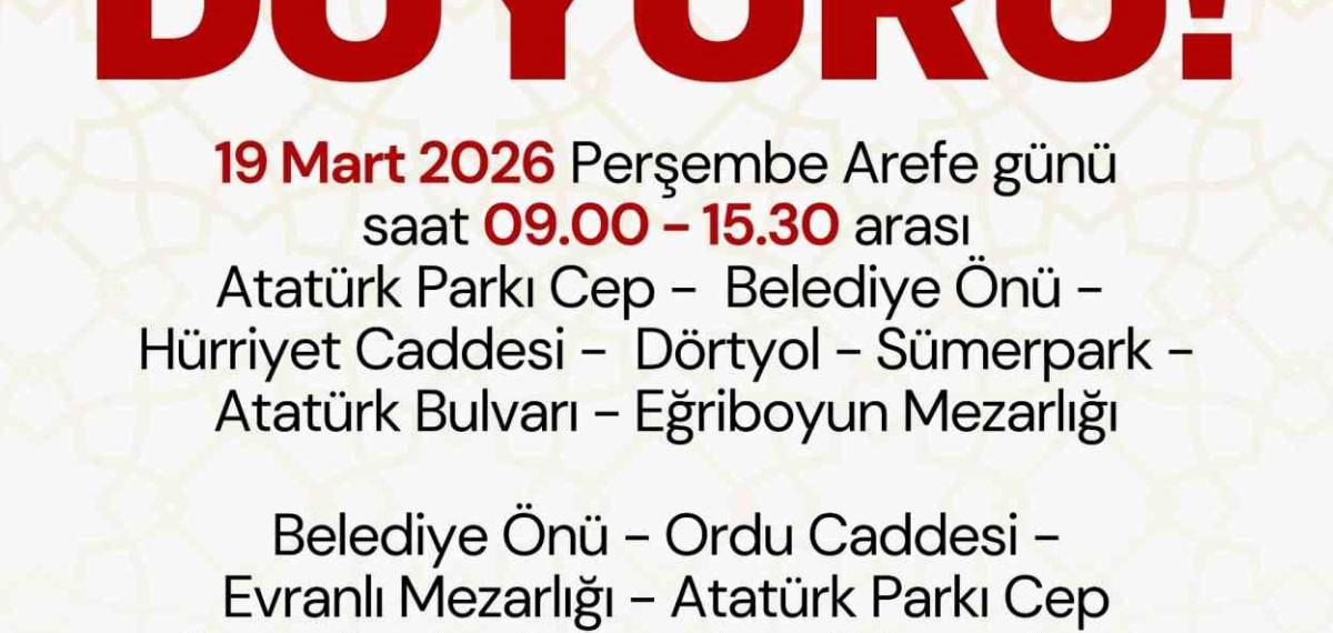 Nazilli’de Ramazan Bayramı Öncesi Mezarlıklara Ücretsiz Servis Hizmeti