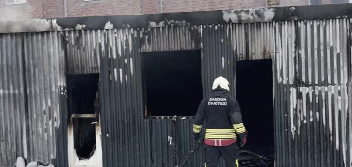 Samsun’da Şantiyede Yangın