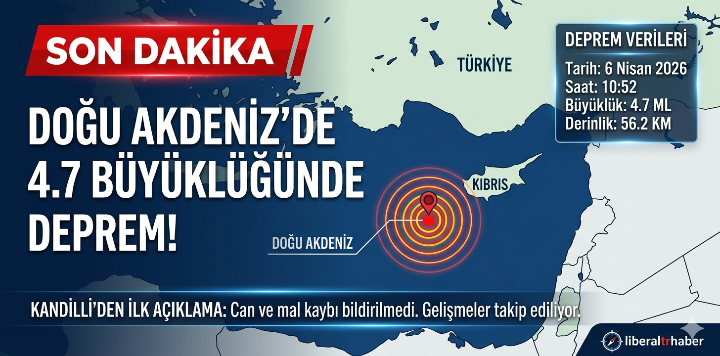 Doğu Akdeniz’de 4.7 Büyüklüğünde Deprem!