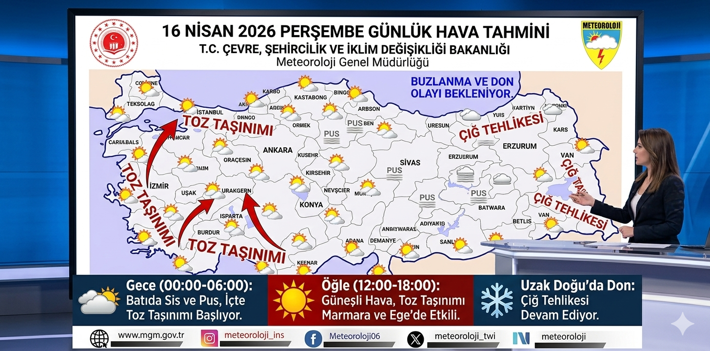 15 Nisan 2026 Hava Durumu: Toz Taşınımı, Çığ Riski ve Don Uyarısı
