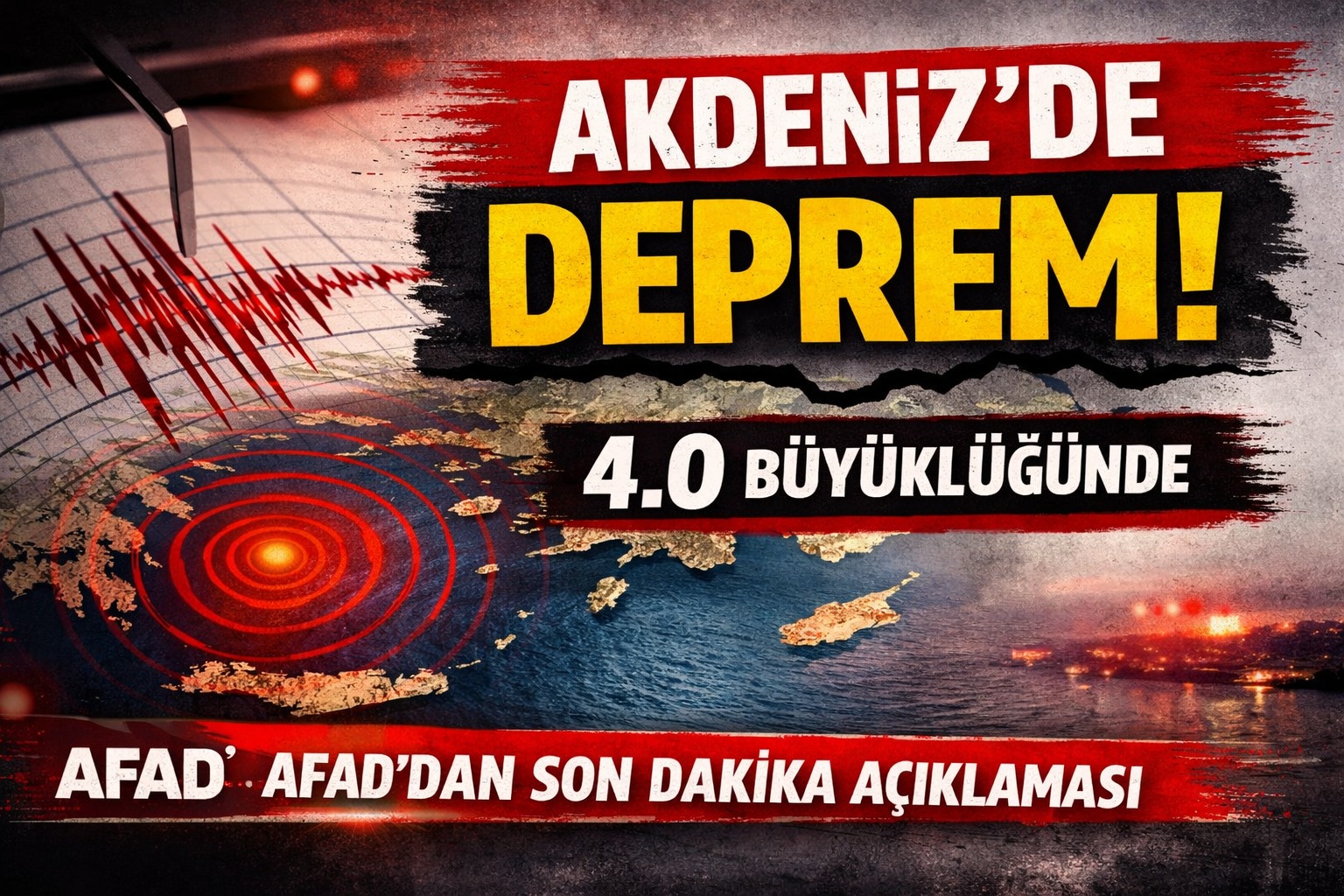 Akdeniz’de 4.0 Büyüklüğünde Deprem