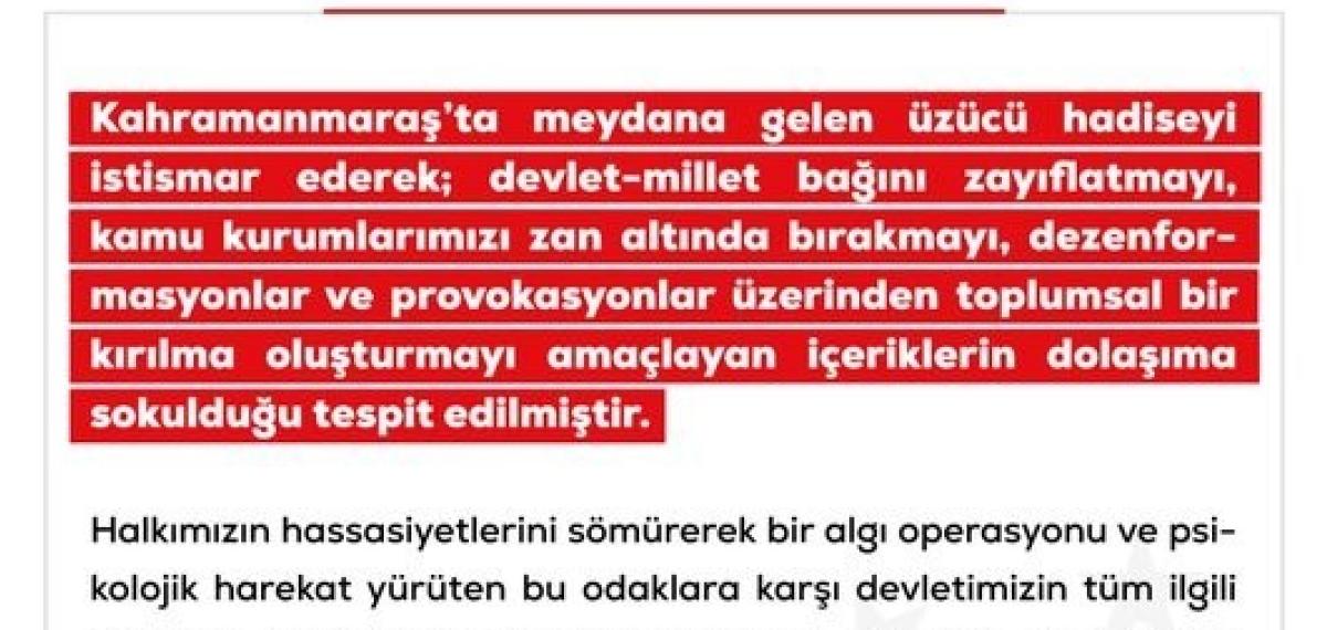 Dmm: “Vatandaşlarımızın Resmi Açıklamaları Esas Alması Kritik Önem Arz Etmektedir”