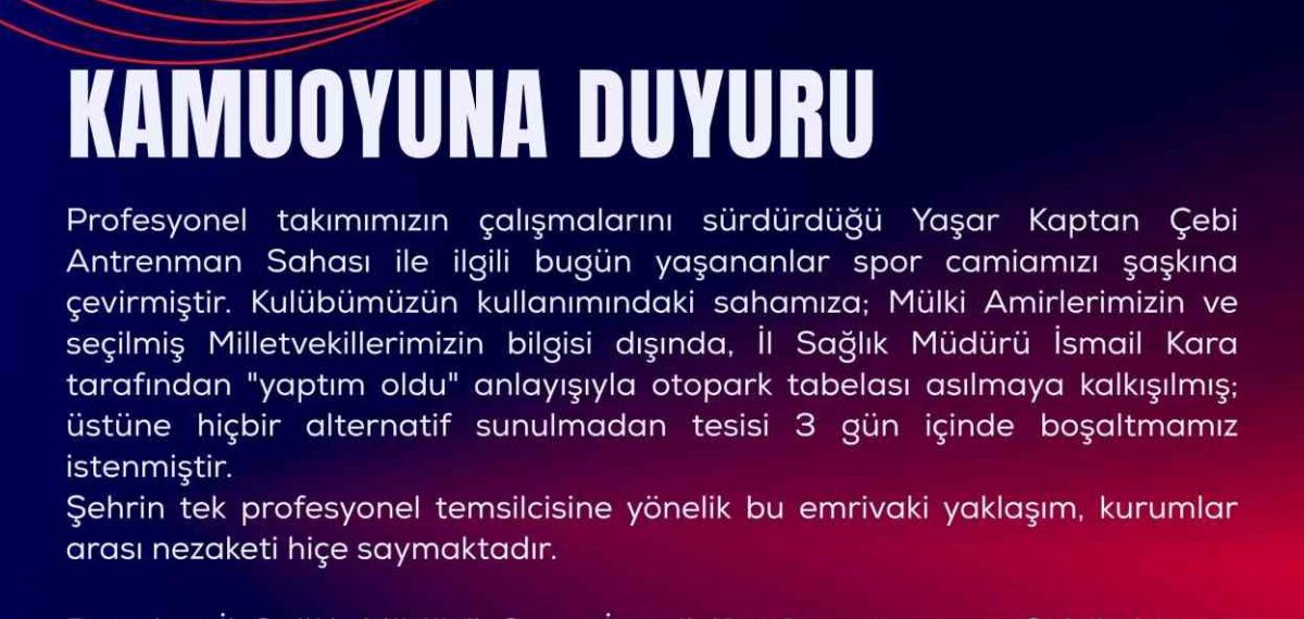 Karabük İdman Yurdu Sahasında Otopark Tabelası Krizi
