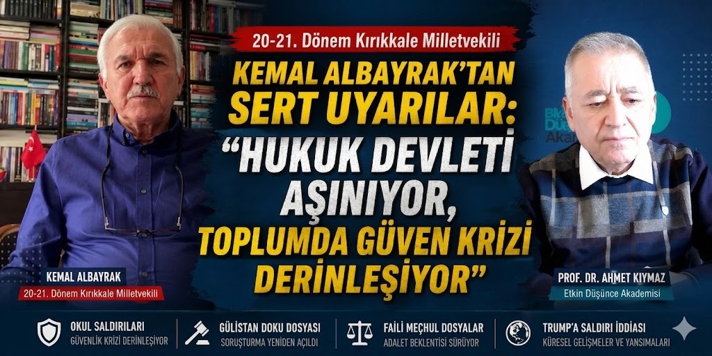 20-21. Dönem Kırıkkale Milletvekili Kemal Albayrak’tan Sert Uyarılar: “Hukuk Devleti Aşınıyor, Toplumda Güven Krizi Derinleşiyor”