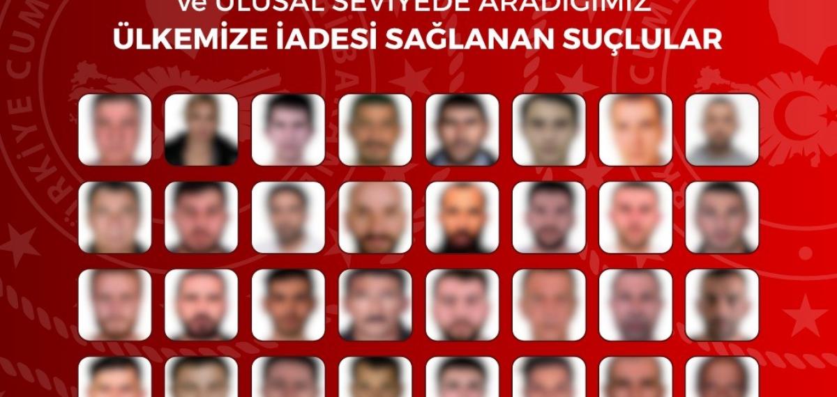 Kırmızı Bültenle ve Ulusal Seviyede Aranan 61 Kişi Türkiye’ye İade Edildi