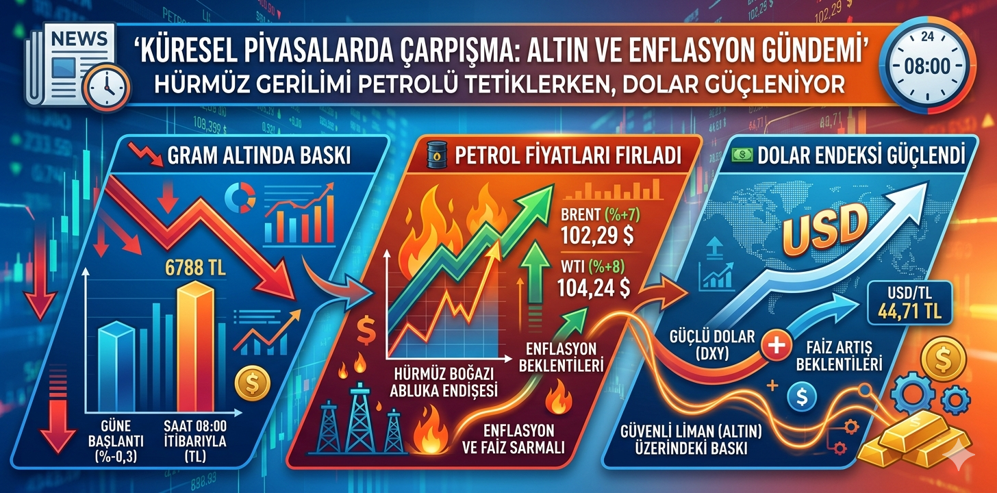 Küresel Piyasalarda Sert Dalgalanma: Altın 6.800 TL’de Sıkıştı, Petrol 102 Doları Aştı