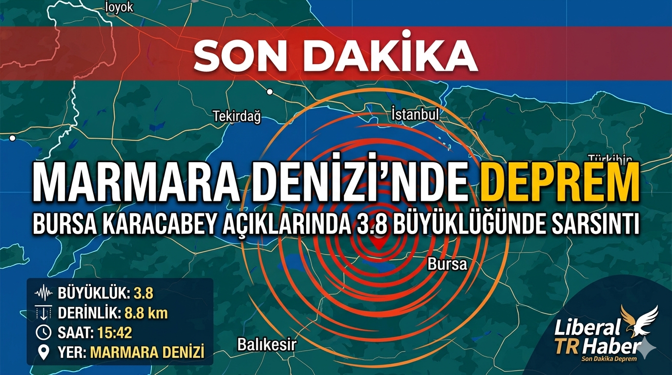 Marmara Denizi’nde Deprem: Bursa Karacabey Açıklarında 3.8 Büyüklüğünde Sarsıntı