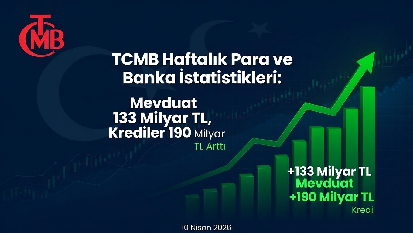 TCMB Haftalık Para ve Banka İstatistikleri: Mevduat 133 Milyar TL, Krediler 190 Milyar TL Arttı
