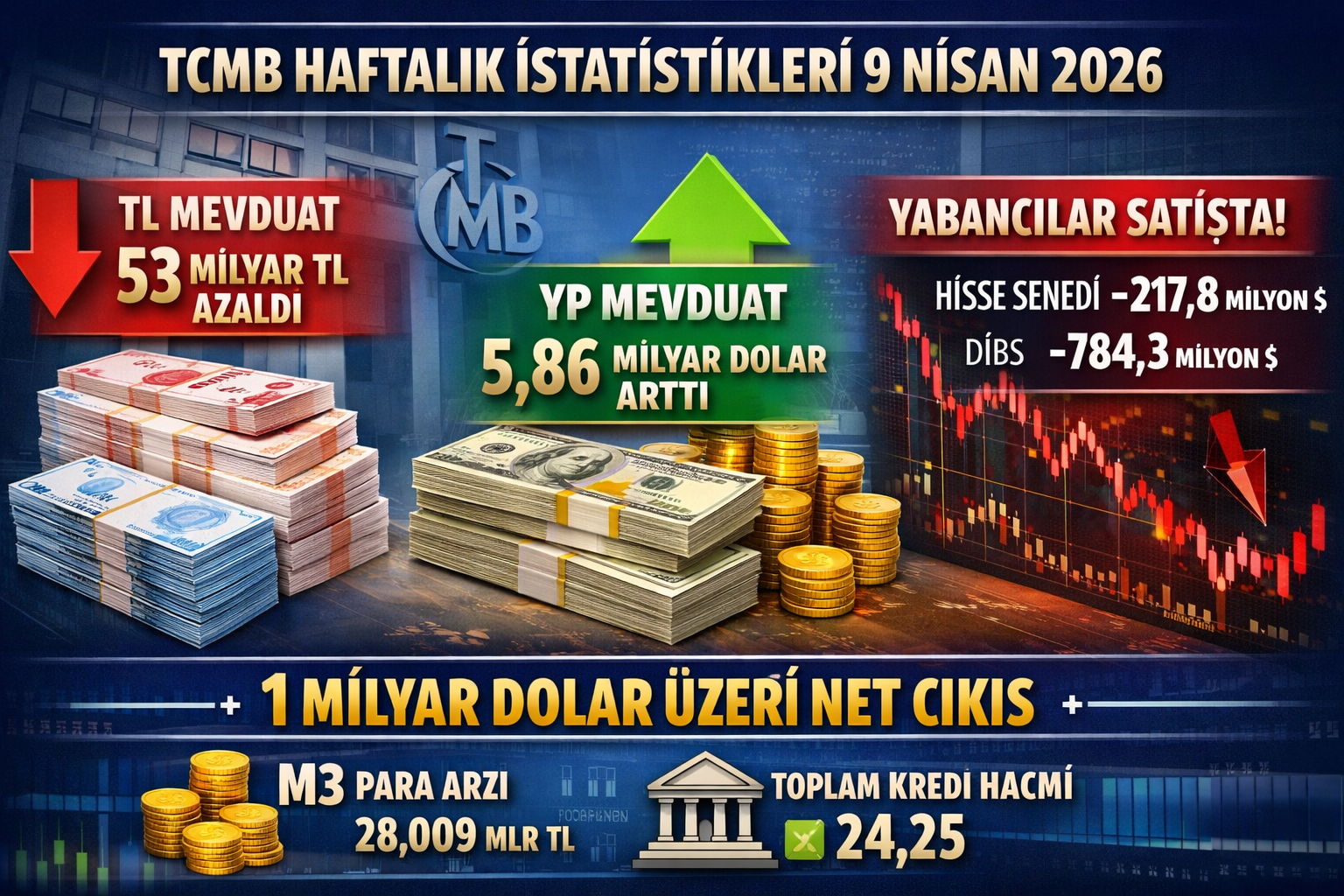 TCMB Haftalık Verileri Açıklandı: TL Mevduat Düşerken Yabancı Para Mevduat Arttı