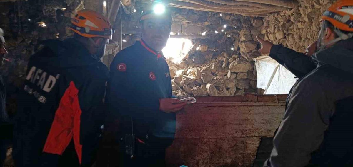 Van’daki Depremde Bir Ahırın Duvarı Çöktü