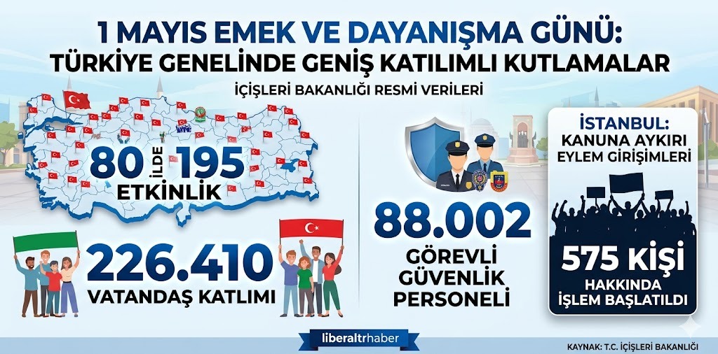 1 Mayıs Emek ve Dayanışma Günü: Türkiye Genelinde 195 Etkinlik, 226 Bin Katılım