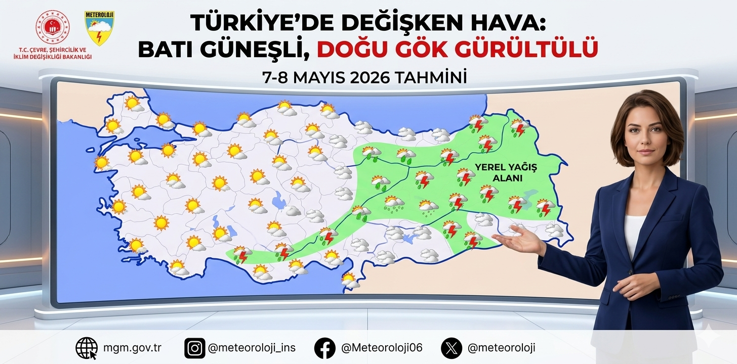 7 Mayıs 2026 Hava Durumu: Doğu Anadolu ve İç Kesimlerde Gök Gürültülü Sağanak Alarmı