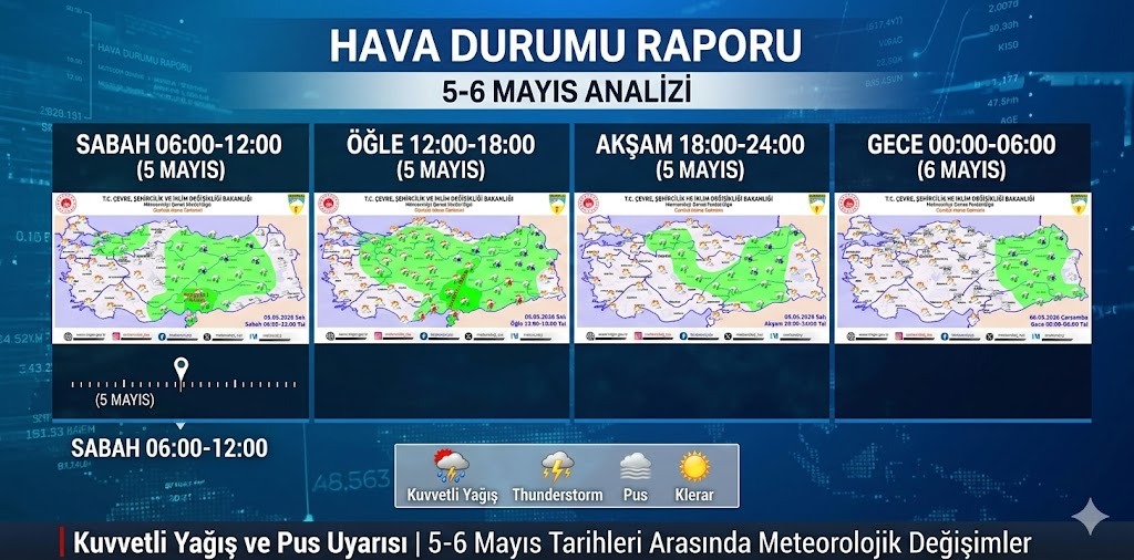 5 Mayıs 2026 Hava Durumu: Kuvvetli Yağış ve Çığ Tehlikesi Uyarısı