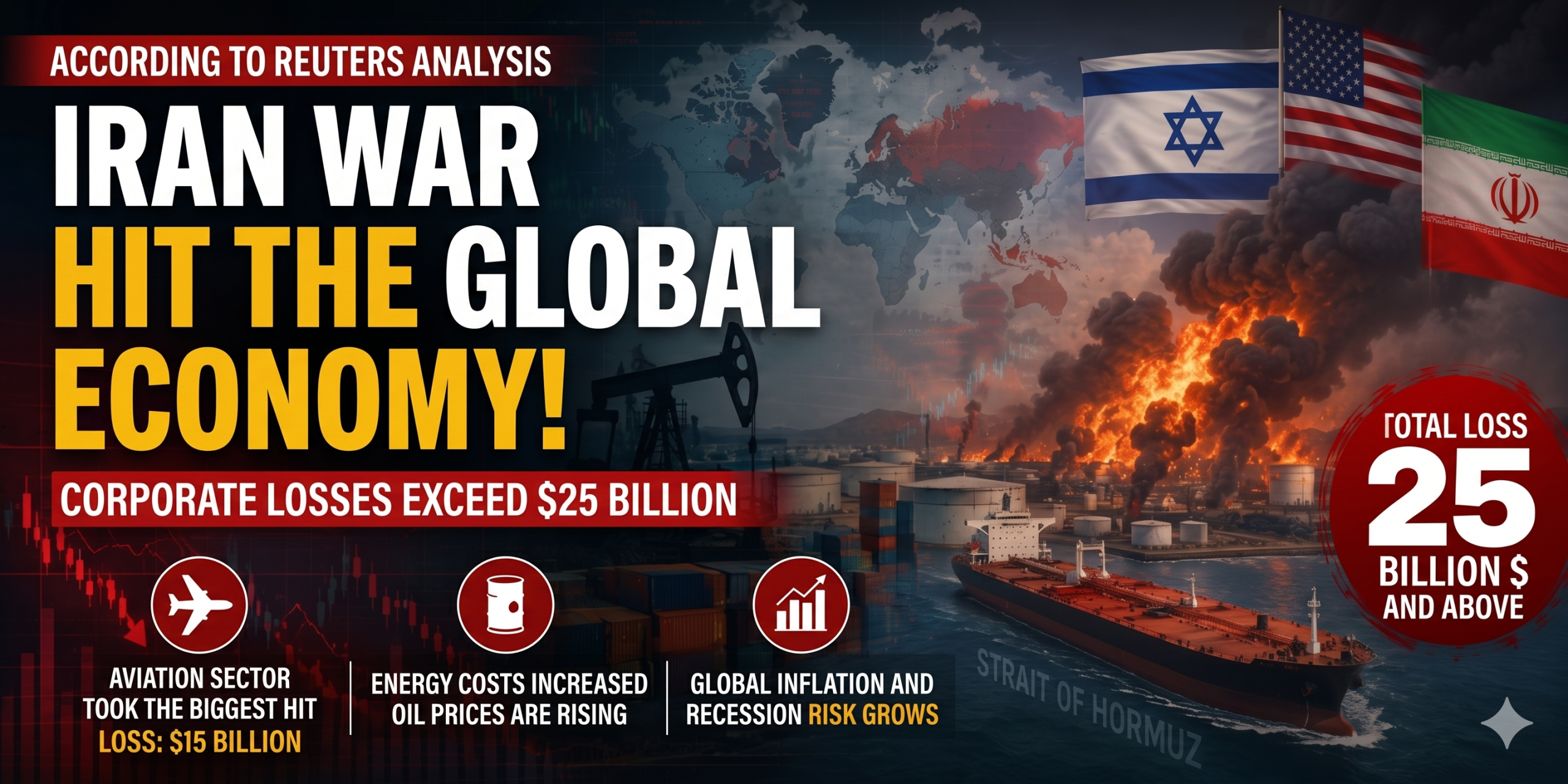 Iran War Hits Global Economy: Corporate Losses Surpass $25 Billion