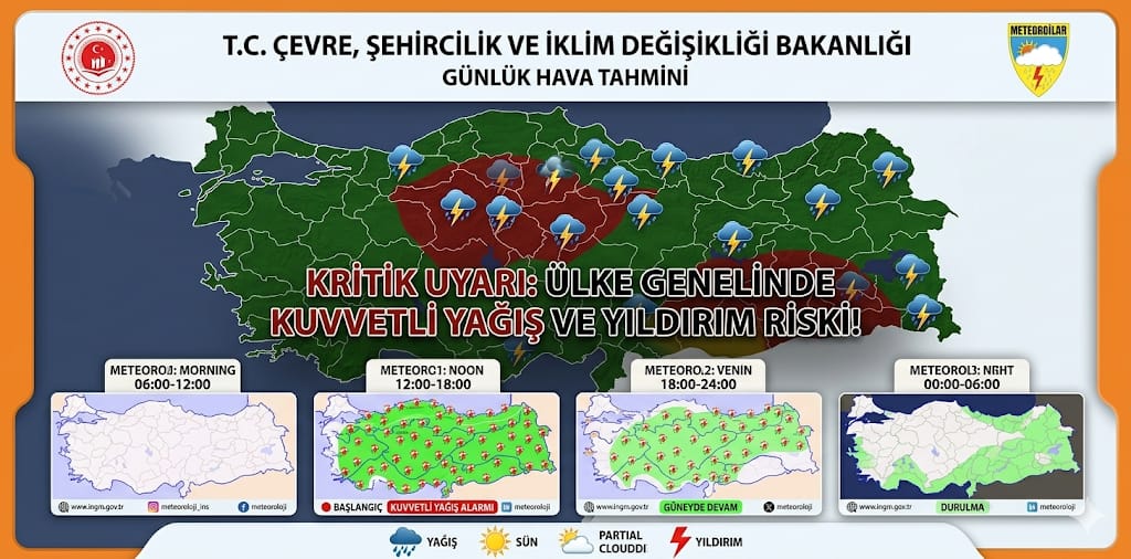 25 Mayıs 2026 Pazartesi Günü Meteoroloji’den Kuvvetli Yağış Uyarısı: Karadeniz ve Doğu Akdeniz İçin Kritik Alarm