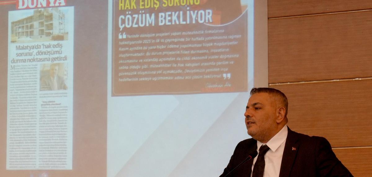 Başkan Sadıkoğlu’ndan Hak Ediş Talebi