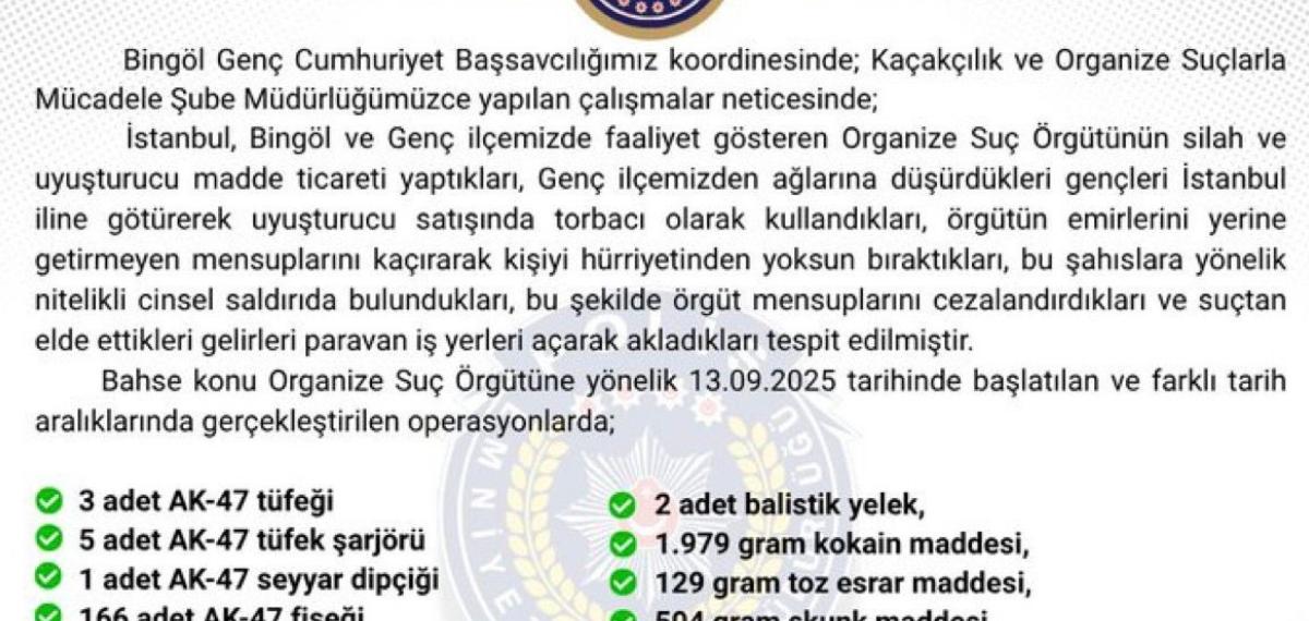 Bingöl Merkezli Organize Suç Örgütü Operasyonunda 18 Tutuklama