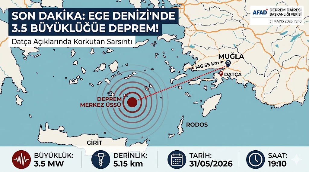 Ege Denizi’nde 3.5 Büyüklüğünde Deprem! Datça Açıklarında Korkutan Sarsıntı