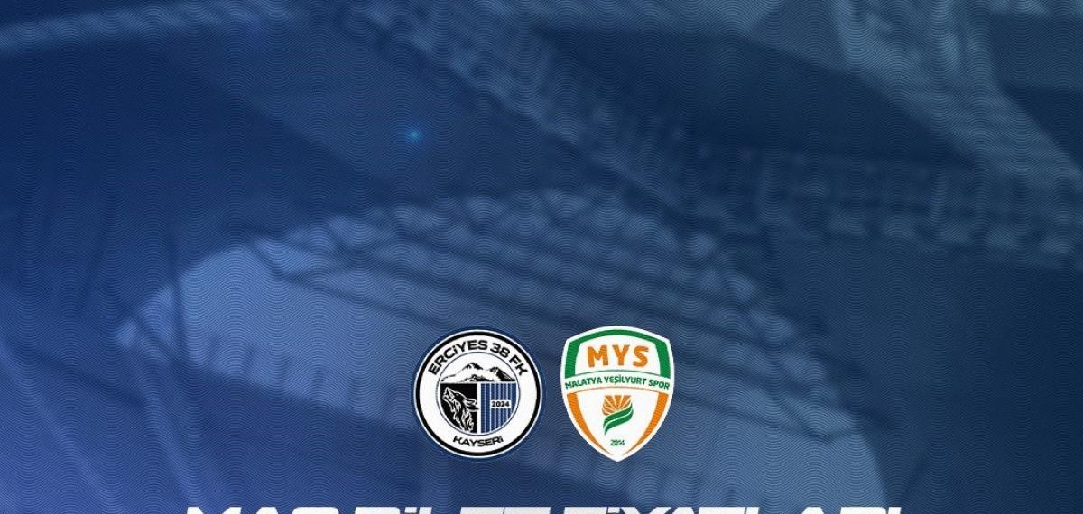 Erciyes 38 Fsk-Malatya Yeşilyurtspor Maç Bileti 20 Tl