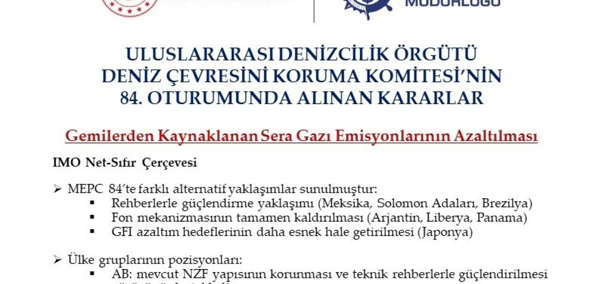 Imo Deniz Çevresini Koruma Komitesi’nin Kararları Açıklandı